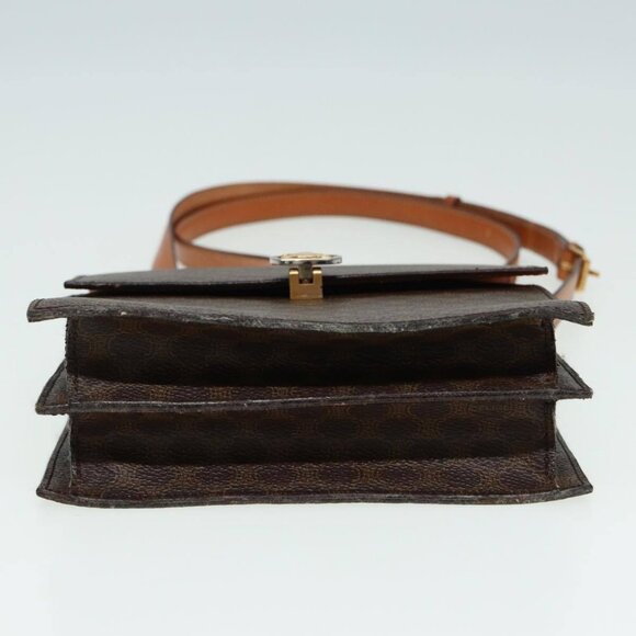 CELINE Macadam Canvas Shoulder Bag PVC Leather Brown Auth - Picture 13 of 16